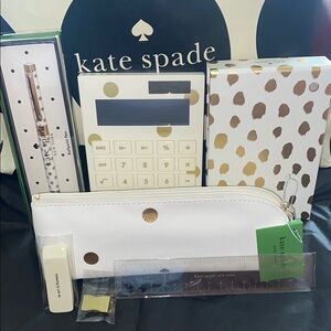 Kate Spade ♠️ 7pc Gold Polka Dot Office Set